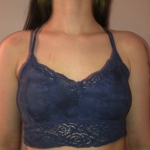 Blue lace bralette